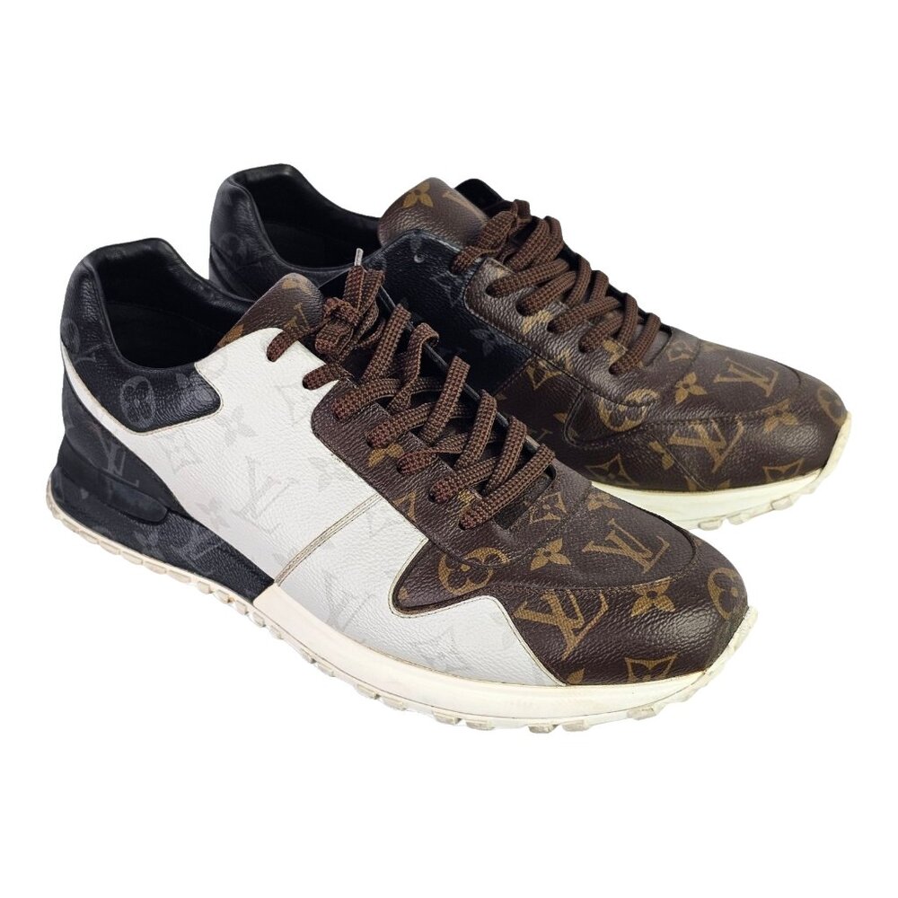LOUIS VUITTON Monogram LV Sneakers Shoes Mens Lace Up Run Away UK 10 / US 11 - Picture 2 of 13